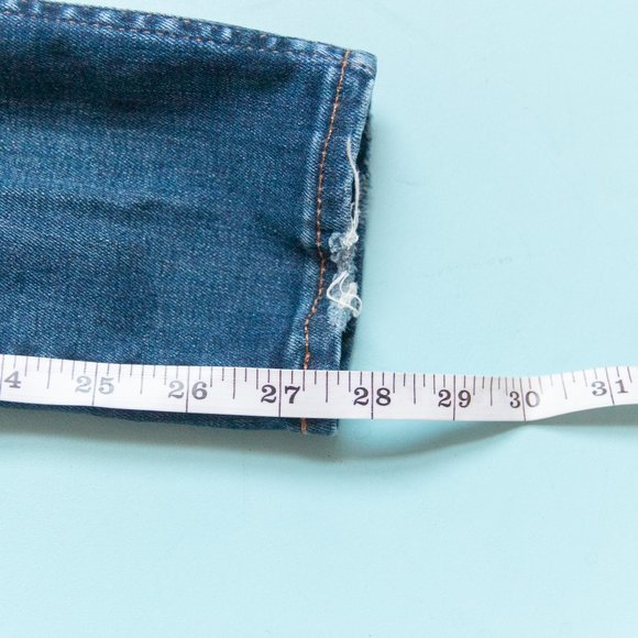 Madewell 9" High Rise Skinny Dark Wash Distressed Hole Jeans Size 27 - Picture 12 of 12